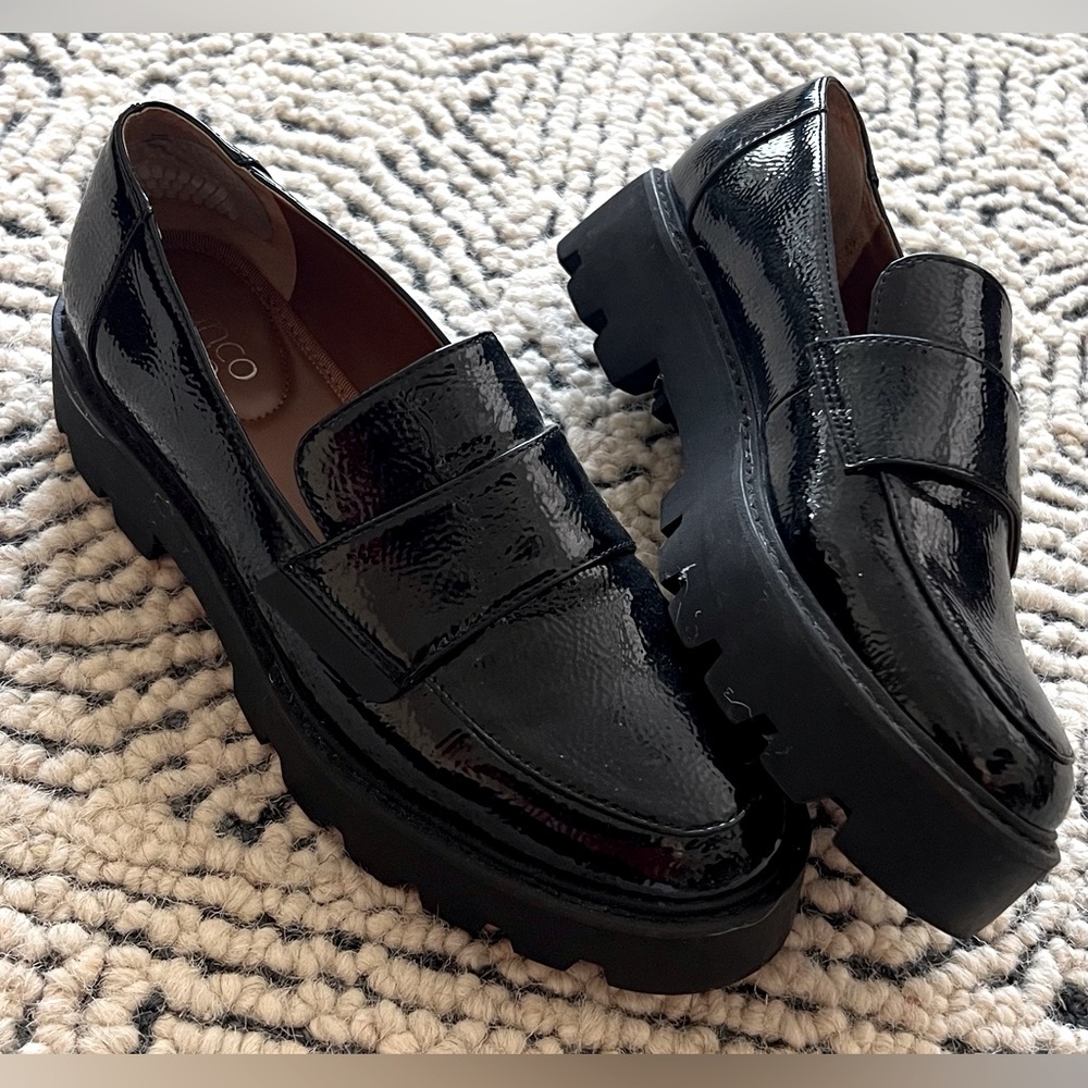 Franco Sarto patent loafers